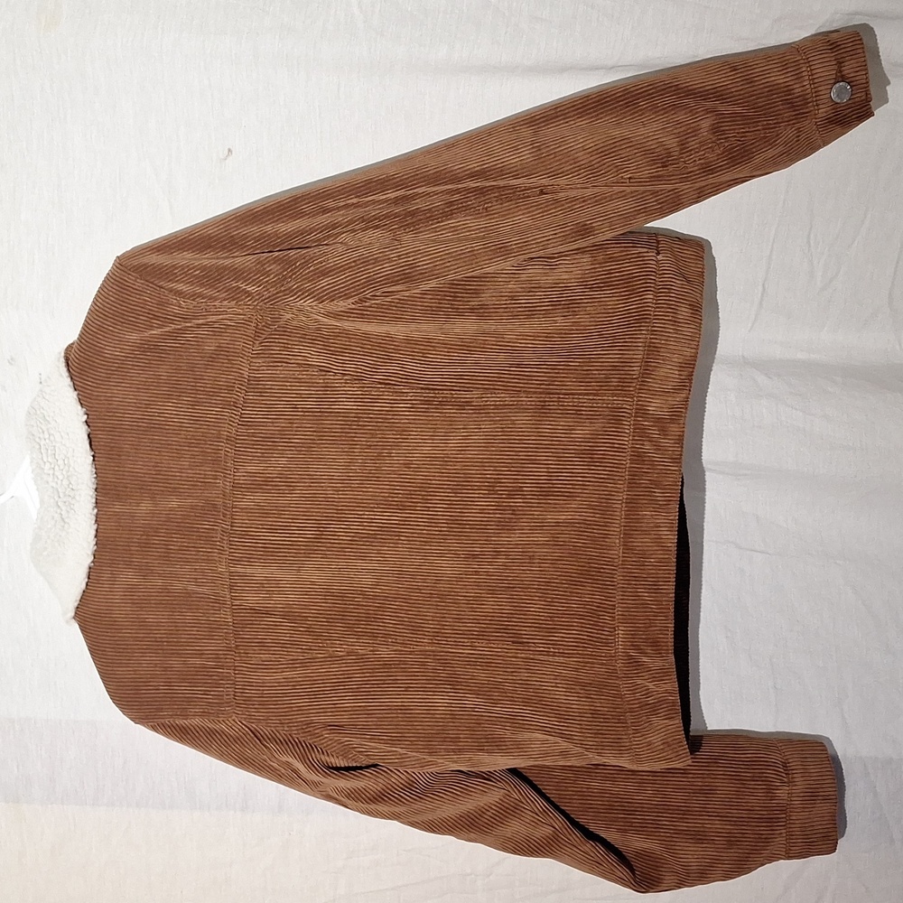 3/$20-Brown Corduroy Jacket, Cropped,  Sherpa Collar And Lining, 12, NWOT - Picture 8 of 14